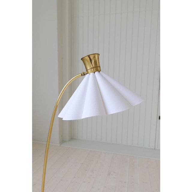 Purple Mid-Century Curved Floor Lamp in Brass and Stone, 1960s For Sale - Image 8 of 14