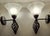 2000 - 2009 Vintage Wall Lamps with Black Metal Frame and Marbled White Glass Shade by Crestano, 2000s, Set of 2 For Sale - Image 5 of 8