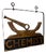 Vintage Chemist Shop Sign Apothecary Hanging Sign with Mortar and Pestle, 1950s For Sale