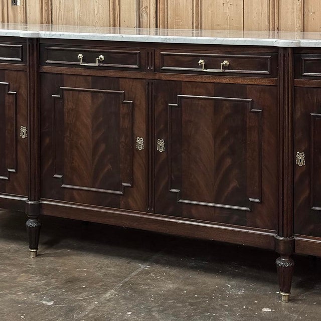 French Louis XVI Mahogany Buffet With Carrara Marble For Sale - Image 11 of 18