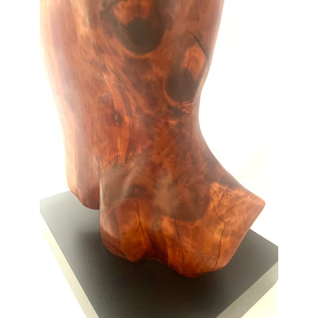 Organic Modern Embracing Couple Mahogany Wood Sculpture Andrianna Shamaris For Sale In West Palm - Image 6 of 7