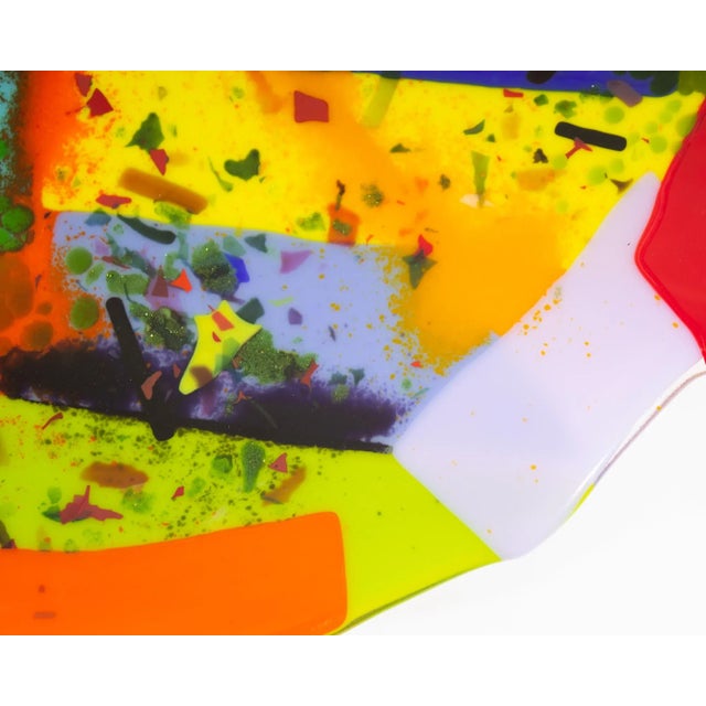 Contemporary Fused Art Glass Charger For Sale - Image 3 of 7
