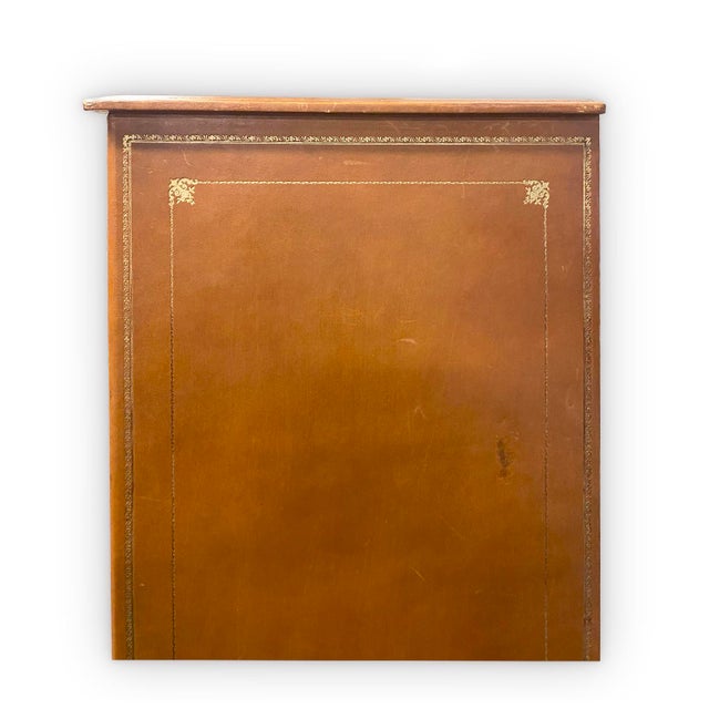 1940s Vintage Leather Cabinet For Sale - Image 4 of 9
