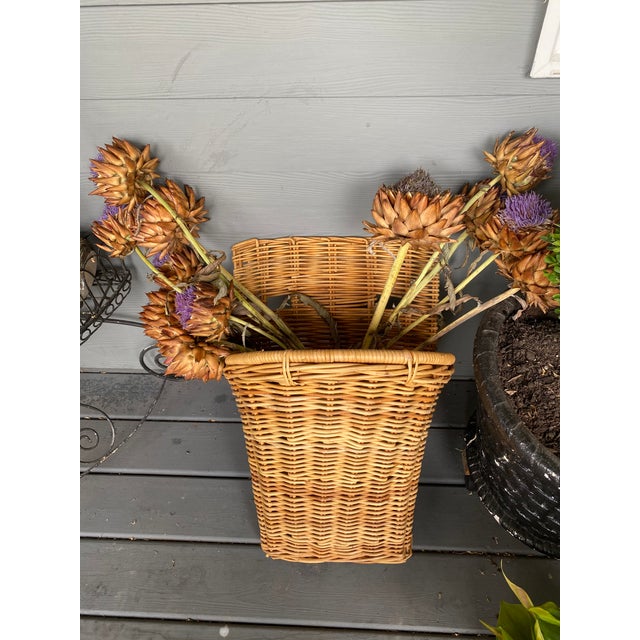 Extra Large Vintage French Wicker Rattan Wall Basket Chairish