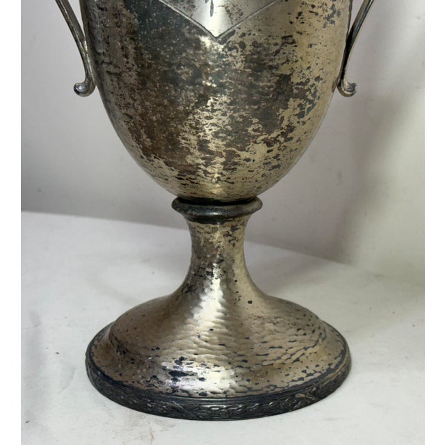 Large Antique 1927 Silver Plate 25th Anniversary Presentation Trophy Award For Sale - Image 9 of 14