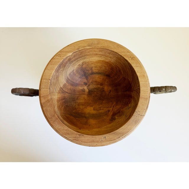 Early 20th Century Italian Neoclassical Wood Tazza With Bronze Swan Handles, Early 20th Century For Sale - Image 5 of 12