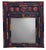 Vintage Tribal Folk Art Painted Wood Wall Mirror in Black, Red & Yellow For Sale