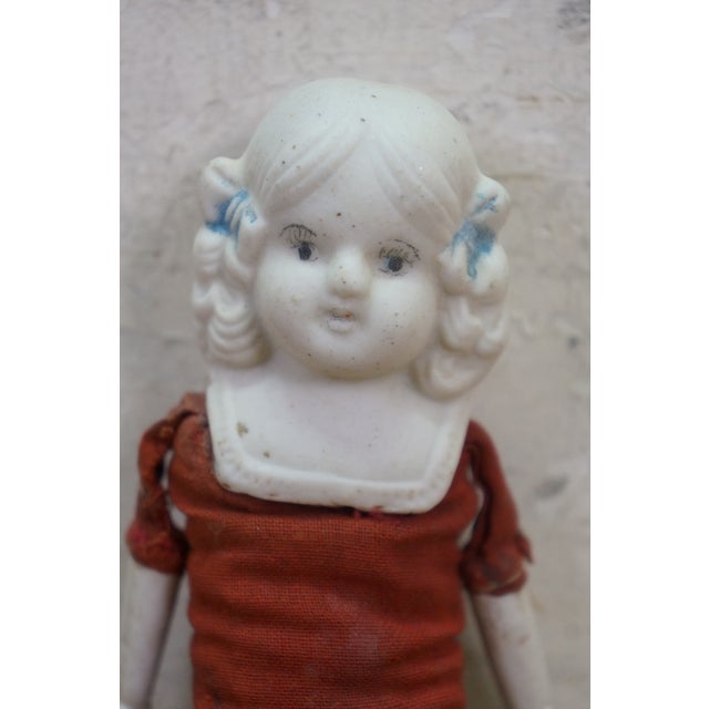 Antique Japanese Soft Body Bisque Baby Doll 7" For Sale - Image 4 of 12
