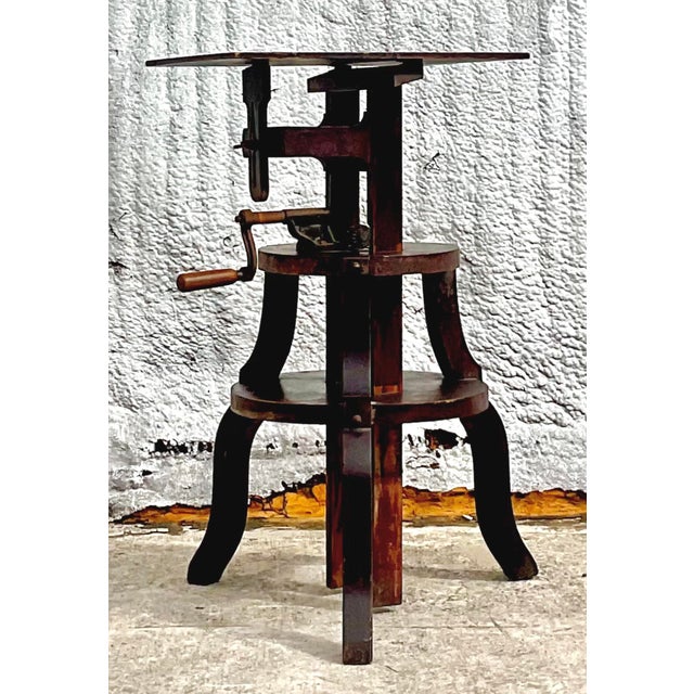 Transport your interior to the atmosphere of a turn-of-the-century atelier with this magnificent vintage sculptor’s stand....