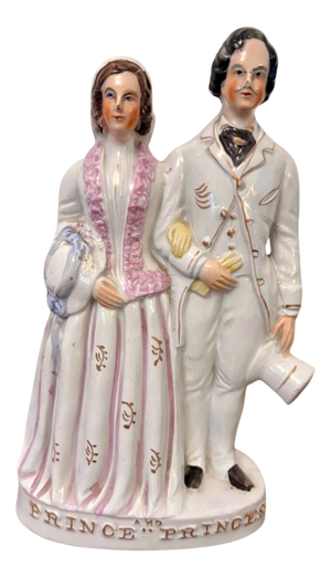 Large Antique Victorian Royal Portrait Flatback Figure from Staffordshire, 1862