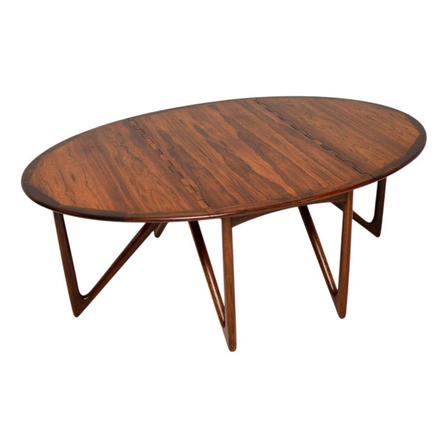 Danish Vintage Gate Leg Dining Table attributed to Niels Koefoed from Koefoeds Hornslet, 1960s For Sale
