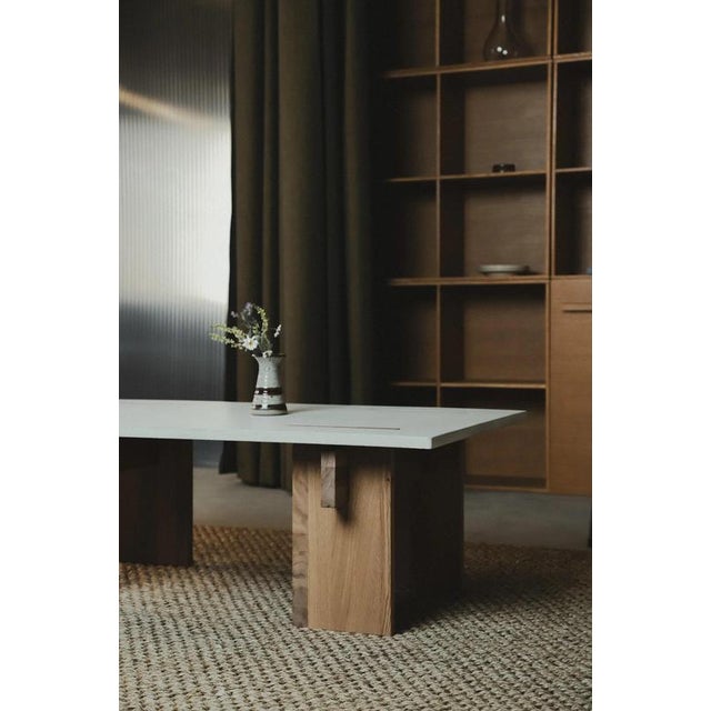 Arnold Coffee Table with Light Concrete Top and Light Oak Legs by Eberhart Furniture For Sale - Image 6 of 11