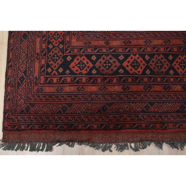 Turkmen Rug 9’11” X 12’11” Red Wool Tribal Hand-Knotted Oriental Carpet For Sale - Image 11 of 14