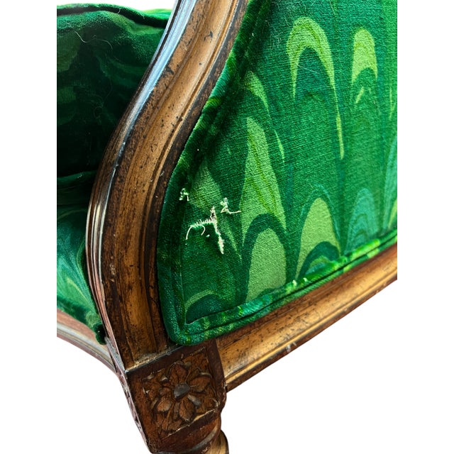 Pair of Lewis Mittman Inc. Louis XVI Style Arm Chairs in Jack Lenor Larsen Fabric For Sale - Image 12 of 12