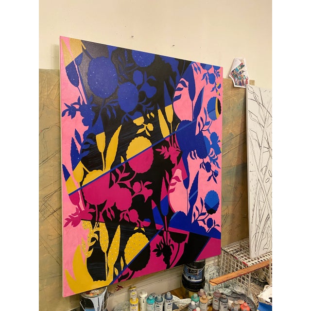 Contemporary "Garden of Starlight" Contemporary Original Abstract Acrylic Painting by Albert Leon Sultan For Sale - Image 3 of 13