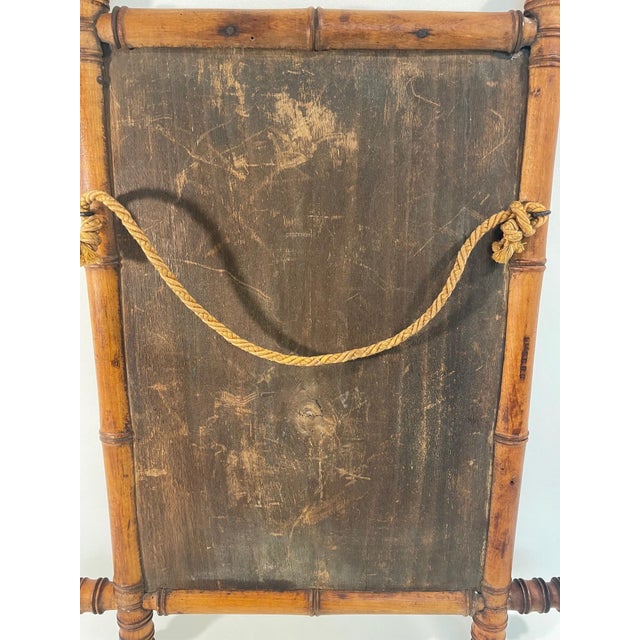 Early 1900's Antique French Faux Bamboo Turned Wood Wall Mirror For Sale - Image 13 of 16