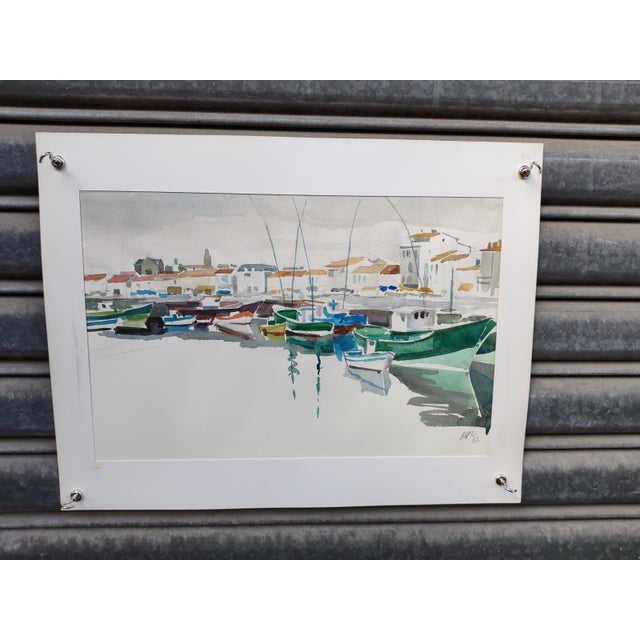 Michel Roubille, L'Île d'Yeu, 1982, Watercolor For Sale - Image 6 of 6
