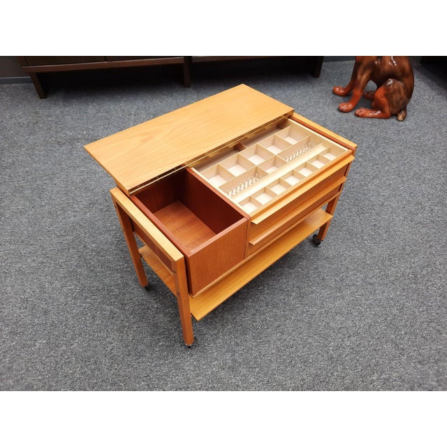 Mid-Century Mobile Sewing Table, 1960s For Sale - Image 4 of 12