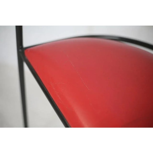 Metal French Steel and Leather Armchairs, 1980s, Set of 3 For Sale - Image 7 of 18