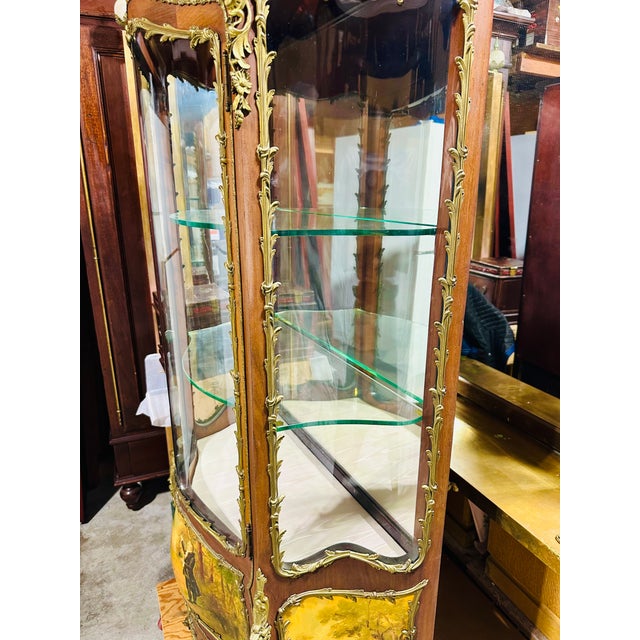 Antique Vernis Martin Vitrine With Hand-Painted Secnes and Ormolu Mounts For Sale - Image 17 of 17