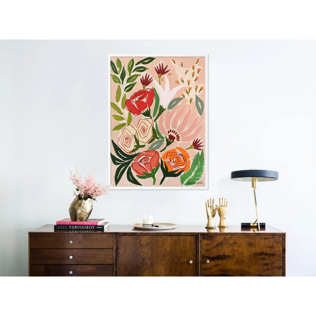 Contemporary Flowers from Ganda by Marisa Anon in White Frame, Medium Art Print For Sale - Image 3 of 4