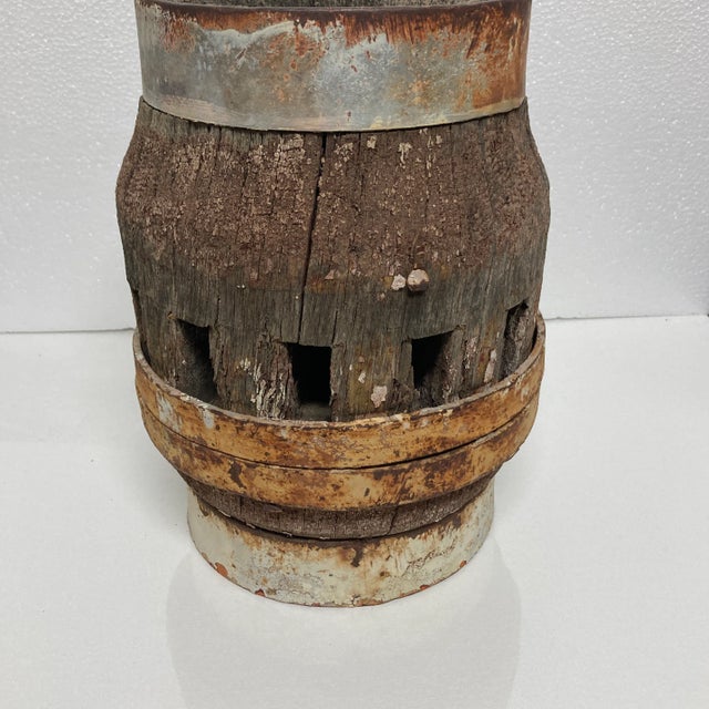 Rustic Wood and Metal Object For Sale In Palm Springs - Image 6 of 6