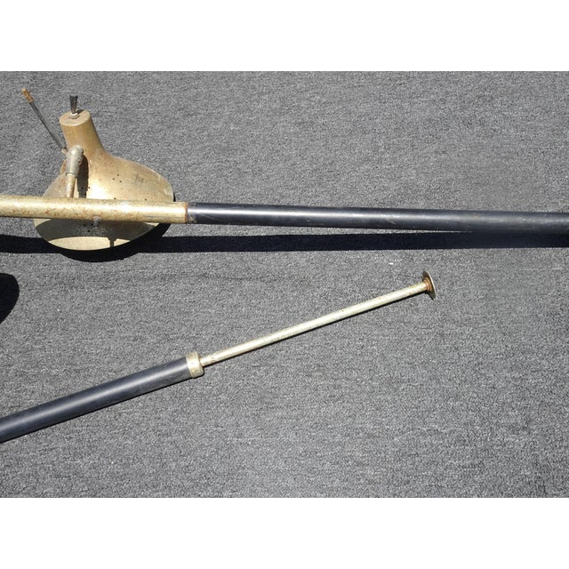 Vintage Mid Century Black Gold Tension Pole Lamp Light For Sale In Los Angeles - Image 6 of 17