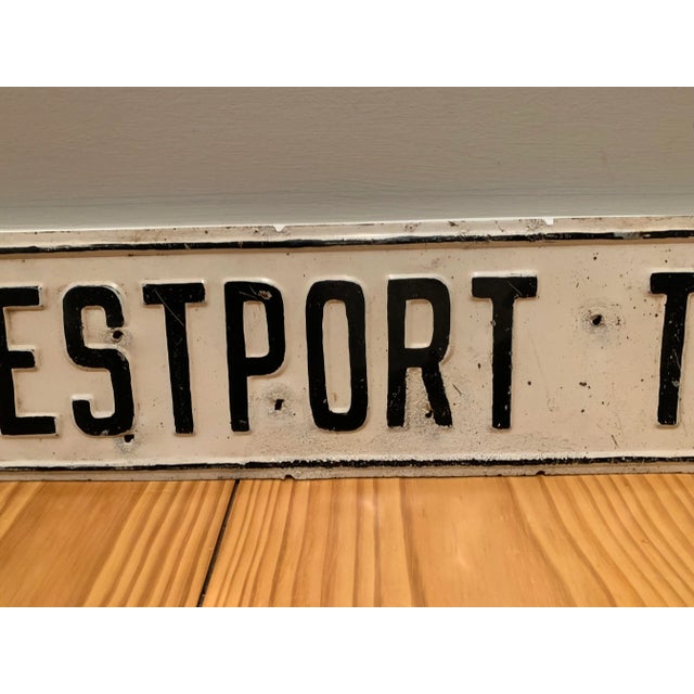 Mid-Century Modern Vintage Westport Ct Street Sign For Sale - Image 3 of 8