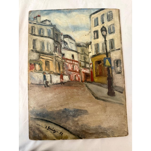 Mid-Century Modern French, Mid-20th Century, Parisian Street Scene, Montmartre For Sale - Image 3 of 5