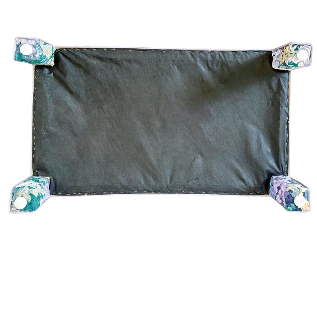 Pair of Vintage Impressionist Floral Upholstered Parsons Style Bench Ottomans For Sale - Image 13 of 13