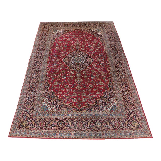 Vintage Persian Kashan Rug. 9'8"x 13'8" For Sale