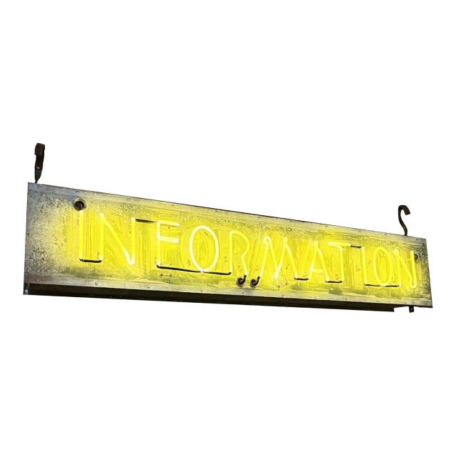 Vintage Industrial Neon “Information” Light For Sale