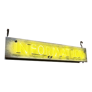 Vintage Industrial Neon “Information” Light