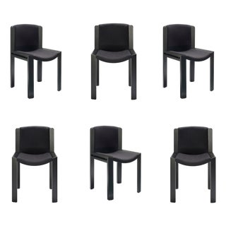 Model 300 Chairs in Wood and Kvadrat Fabric by Joe Colombo for Karakter, Set of 6 For Sale