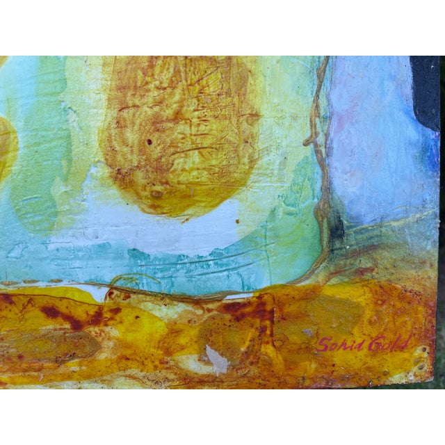 "Moss and Sunlight" Abstract Beautiful Colorful Modern Painting by Artist Sonia Gold For Sale - Image 14 of 17