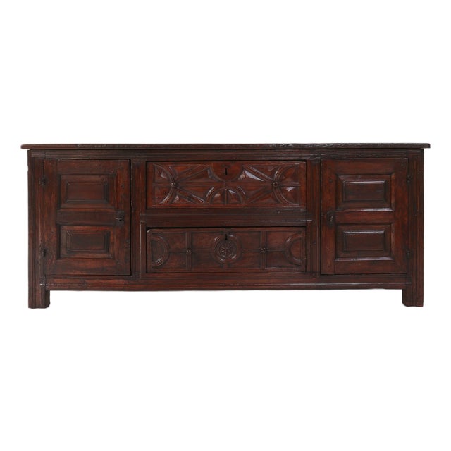 16th Century French Geometric Sideboard in Oak For Sale