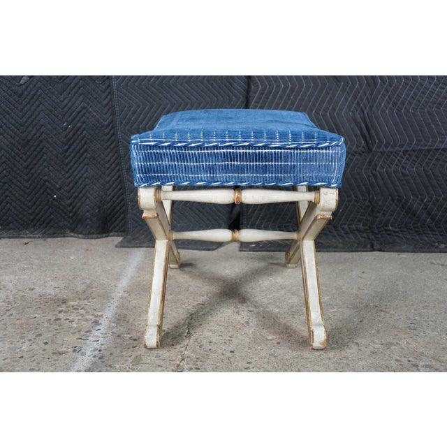 Vintage Italian Neoclassical X-Form Curule Bench Stool Ottoman Attributed to Baker Furniture For Sale - Image 15 of 18