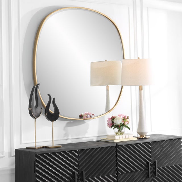 Modern Webster Antique Gold Mirror For Sale - Image 3 of 6