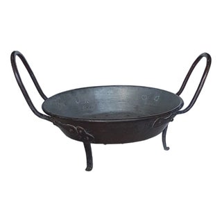 Hand Hammered and Riveted Copper Chestnut Pan For Sale