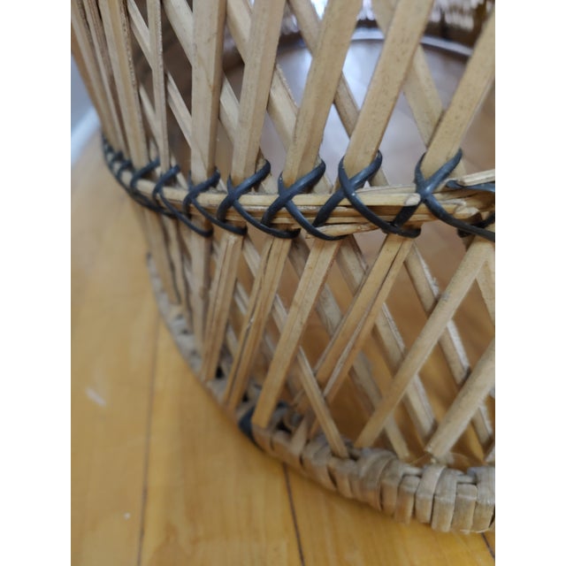 Vintage Franco Albini Style Rattan & Wicker Coffee Table & End Tables, Set of 3 For Sale - Image 10 of 10