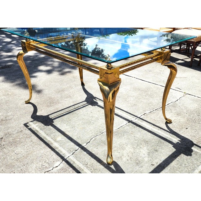 Metal La Barge Brass Dining Table Desk 1970s For Sale - Image 7 of 16