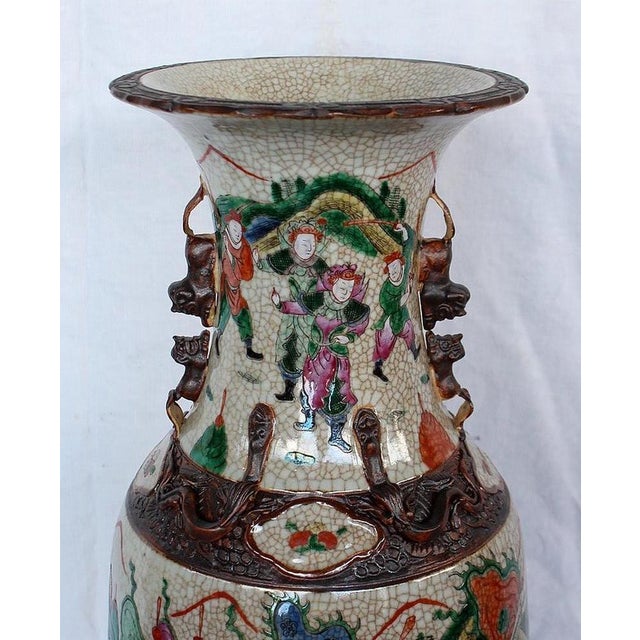 Large Canton Crackled Porcelain Baluster Vase, China, 19th Century For Sale - Image 5 of 18
