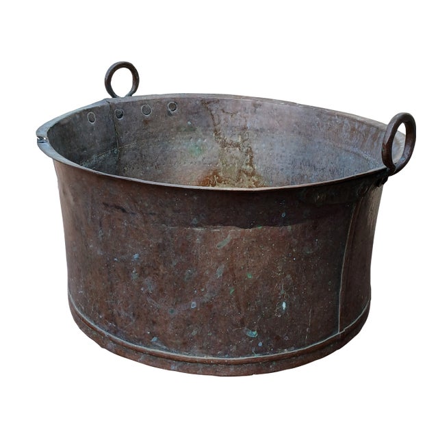 19th Century Large Copper Cooking Vessel/Tub For Sale