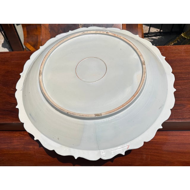 Japanese Huge Antique Japanese Imari Pottery Centerpiece Bowl Charger For Sale - Image 3 of 3