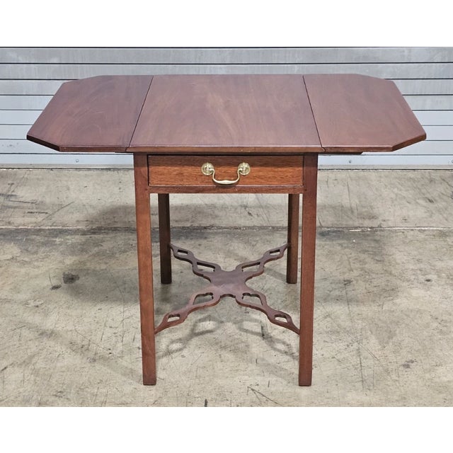 Brown Late 20th Century Kittinger Williamsburg Mahogany Pembroke Table Drop Leaf Table Cw 160 Rare For Sale - Image 8 of 12