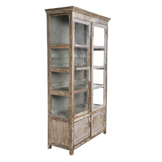 Sliding Wood Patinated Cabinet For Sale
