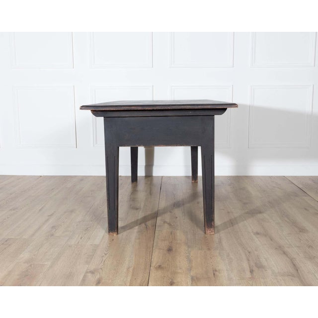 Black Early 20th Century Swedish Country Pine Kitchen Table in Black For Sale - Image 8 of 10