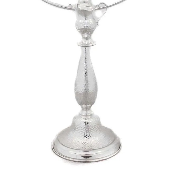 Contemporary Sterling Hammered Menorah For Sale - Image 3 of 7