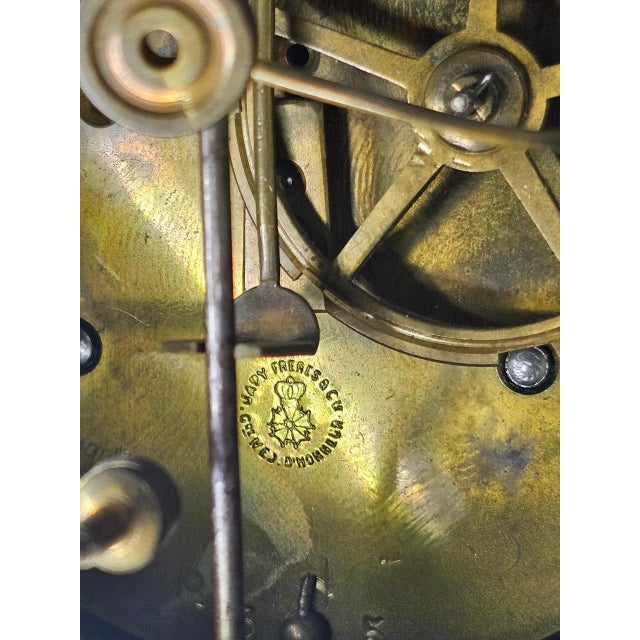 Late 19th Century Japy Freres Art Deco Marble Mantel Clock For Sale - Image 11 of 12