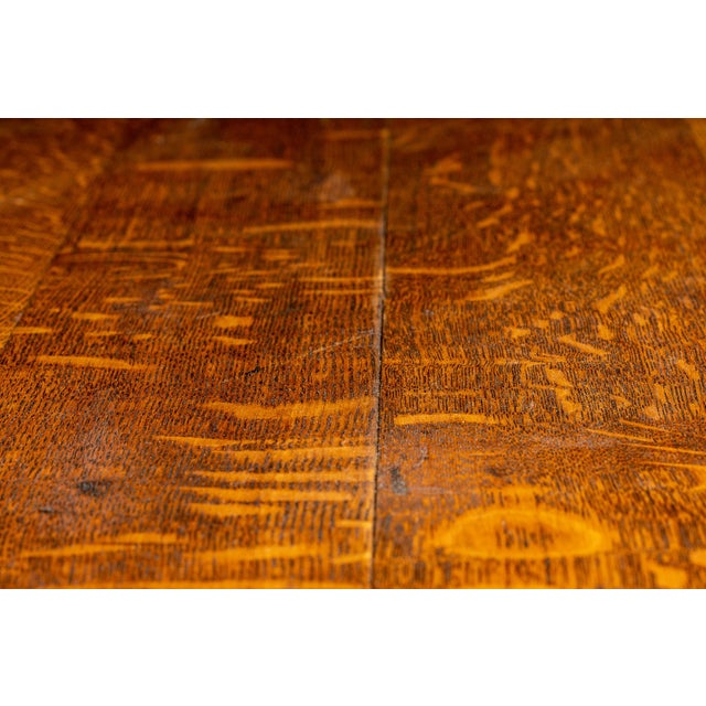 Brown Early 20th Century Arts and Crafts Quarter Sawn Oak Library Table For Sale - Image 8 of 9